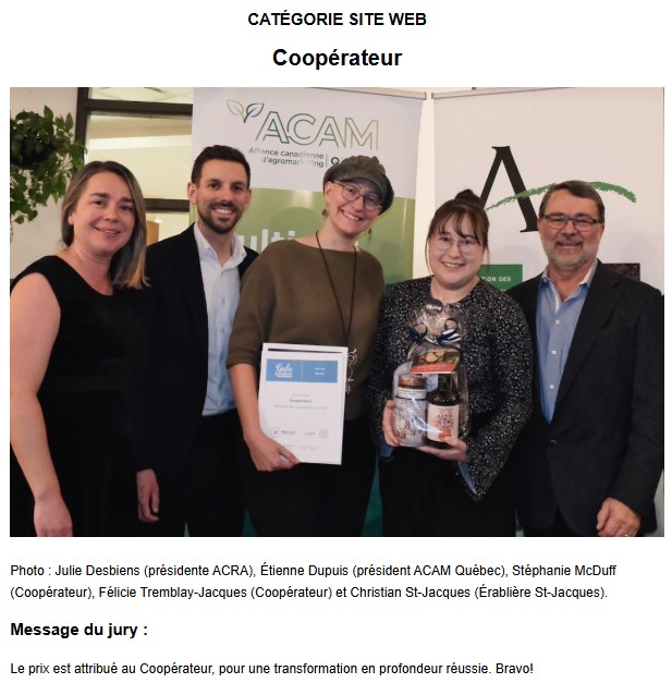 site web coopérateur